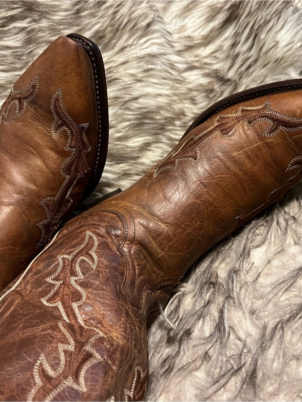 Lucchese Brown Leather Western Boots Sz 10.5 EE - Picture 15 of 16